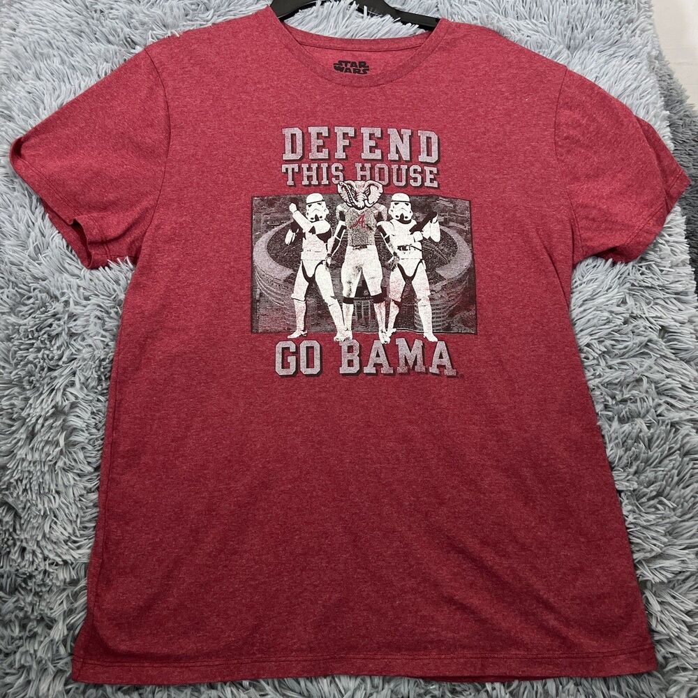Star Wars Shirt Large Red Alabama Crimson Tide Football Storm Trooper Tee Mens